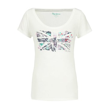 T-shirt de gola redonda, mangas curtas, estampado à frente PEPE JEANS