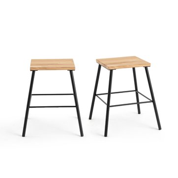 2er-Set Barhocker Crueso, Eiche und Metall LA REDOUTE INTERIEURS