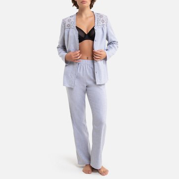 Pijama com escapulário em bordado inglês LA REDOUTE COLLECTIONS