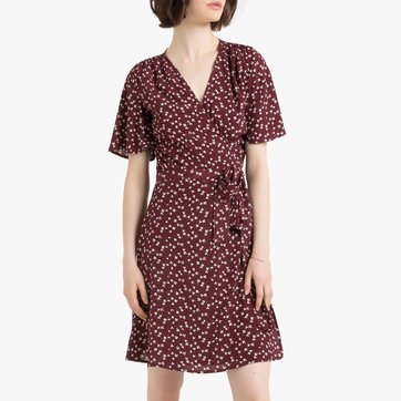 Vestido cruzado corto, con estampado de tréboles LA REDOUTE COLLECTIONS