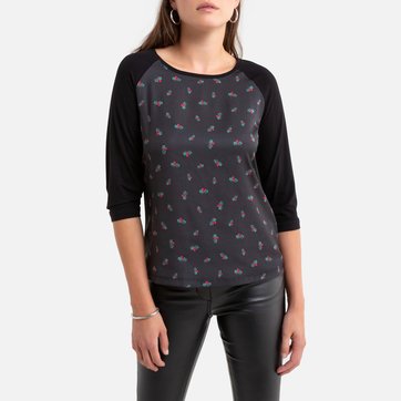 Camisola bimatéria com decote arredondado ANNE WEYBURN