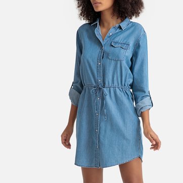 Vestido curto em lyocell, mangas compridas, Rockafella SUD EXPRESS