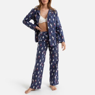 Pijama estilo masculino, estampado com gatos LA REDOUTE COLLECTIONS