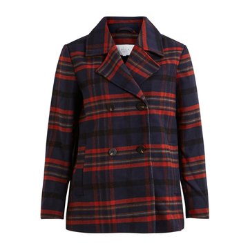 Kurze Cabanjacke mit Karomuster VILA