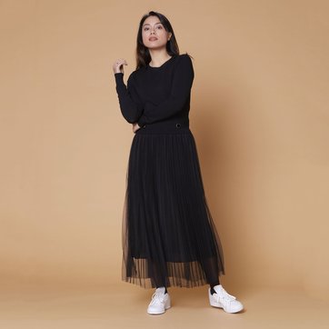 Vestido largo evasé Nation con cuello barco DERHY