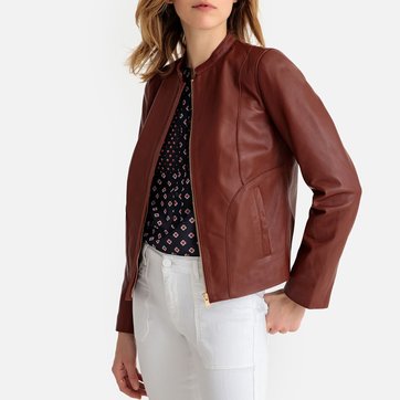 Blouson cuir femme marron la redoute Blouson cuir femme marron la redoute