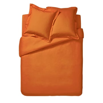Housse de couette unie en coton orange 240x220 cm CASUAL