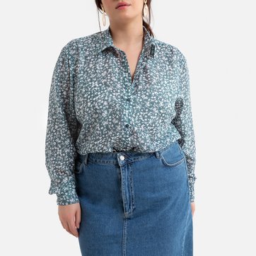Camisa estampada às flores com mangas compridas Camisa estampada às flores com mangas compridas LA REDOUTE COLLECTIONS PLUS