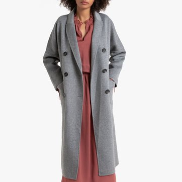 Manteau mi long femme gris | La Redoute Manteau mi long droit | La Redoute