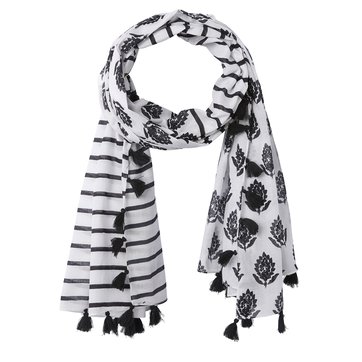 Lenço estampado preto e branco Lenço estampado preto e branco LA REDOUTE COLLECTIONS