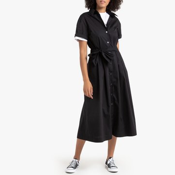 Vestido camisero con largo evasé 100% algodón LA REDOUTE COLLECTIONS