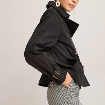 trench femme noir court