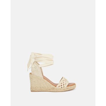 espadrille beige compensée