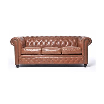 Canape Cuir Marron 3 Places La Redoute