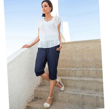 Pantacourt En Coton La Redoute By Jean Paul Gaultier - Taille 40 (42 De Tour) - Blanc