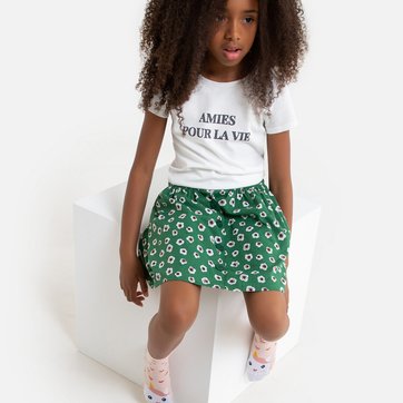 Saia fluida estampada às flores, 2-14 anos LA REDOUTE COLLECTIONS