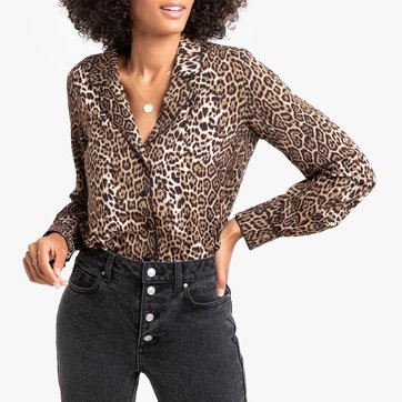 Camisa con estampado leopardo, de manga larga LA REDOUTE COLLECTIONS