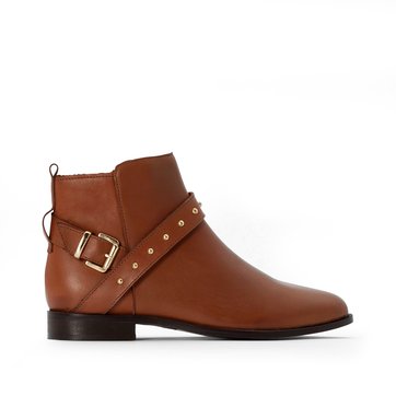Botines de piel con correa con tachuelas LA REDOUTE COLLECTIONS