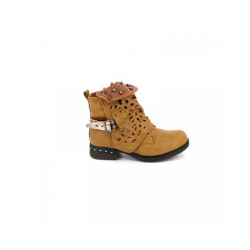 bottines plates camel femme