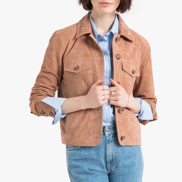 Cazadora corta de piel aterciopelada LA REDOUTE COLLECTIONS