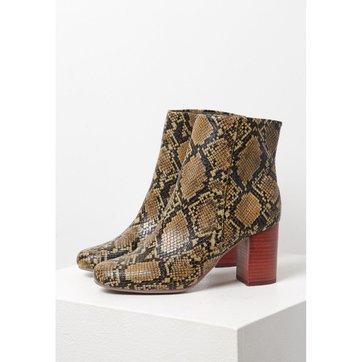 bottines python talon orange