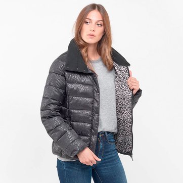 Chaqueta acolchada de cuello alto, con motivo leopardo LE TEMPS DES CERISES