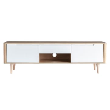 meuble tv blanc vieilli la redoute
