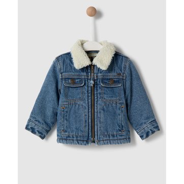 Veste en jean doublée garçon clearance