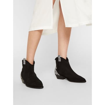 Sandales Compensées En Daim Noir - Taille 6 (UK), Talon Bas - Neuf Sans Emballage
