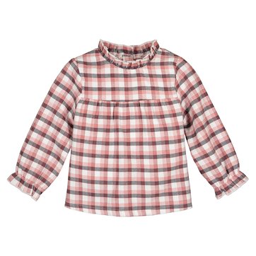 Blusa aos quadrados, com fios metalizados, 3 meses-4 anos LA REDOUTE COLLECTIONS