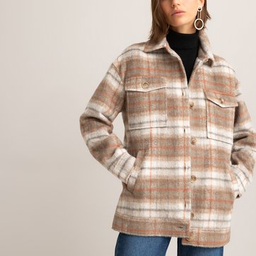 Casaco modelo camisa aos quadrados LA REDOUTE COLLECTIONS