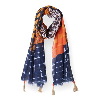 Fular con estampado y borlas LA REDOUTE COLLECTIONS