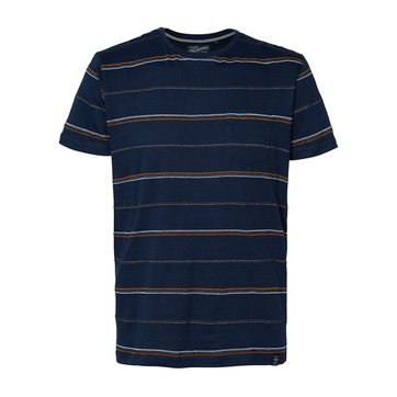 T-shirt às riscas, gola redonda PETROL INDUSTRIES