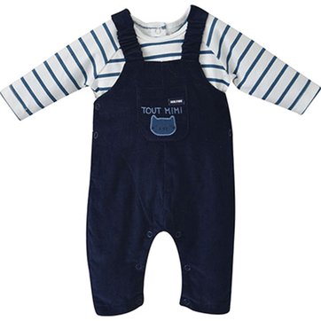 Sucre DOrge T-Shirt Salopette Bebe Raye//Bleu