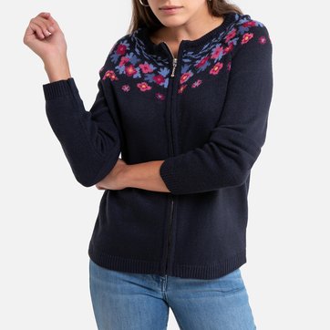 Casaco em jacquard, com fecho ANNE WEYBURN