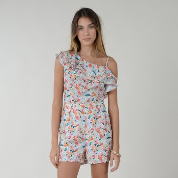 Kurzoverall, geblümt, asymmetrischer Kragen mit Volant MOLLY BRACKEN