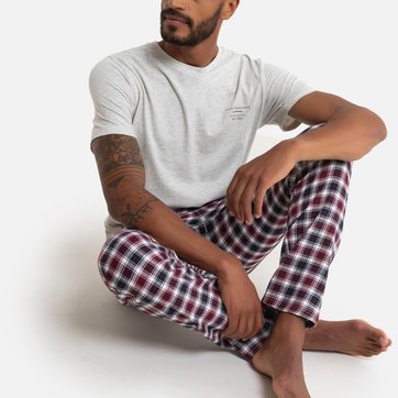 Pijama de mangas curtas, calças em flanela LA REDOUTE COLLECTIONS