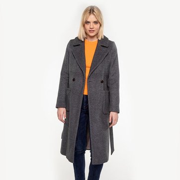 manteau laine gris