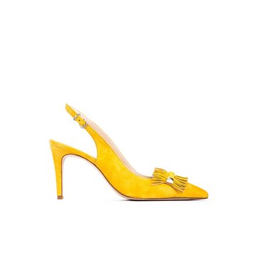 sandales à talon jaune moutarde
