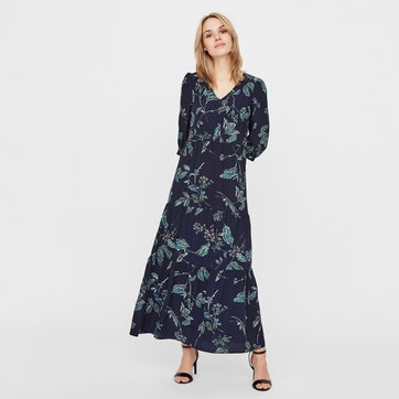 Langes Kleid, Blumenmuster, 3/4-Ärmel Langes Kleid, Blumenmuster, 3/4-Ärmel VERO MODA