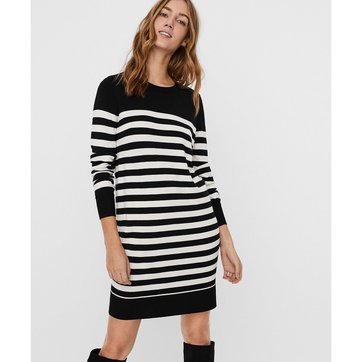 Gestreiftes Strickkleid, schmale Form Gestreiftes Strickkleid, schmale Form VERO MODA