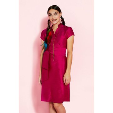 robe soie rose poudré