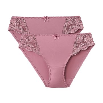 2er-Pack Slips, Spitze und Mikrofaser LA REDOUTE COLLECTIONS