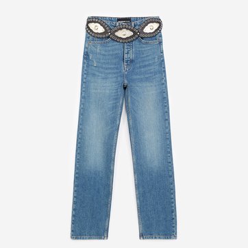 high waisted crossover jeans