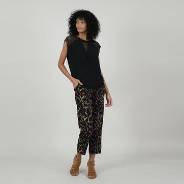 Bluse, runder Ausschnitt, transparente Details MOLLY BRACKEN