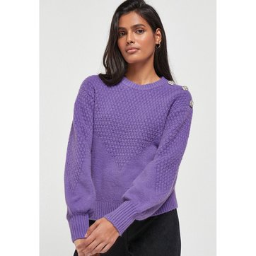 Pull boutonné epaule femme clearance