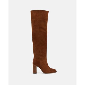 bottes femme daim camel