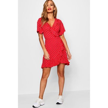 robe rouge et blanche femme