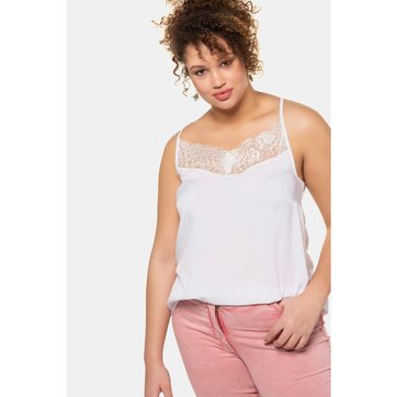 blanc et naturel Annes Top en dentelle en r/ésille Disponible en noir