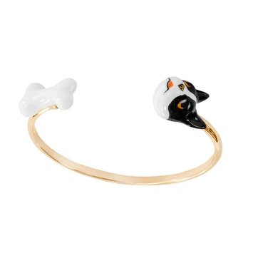 Bracelet face to face Chien et Os en porcelaine. Bracelet face to face Chien et. NACH BIJOUX. Bracelet face
